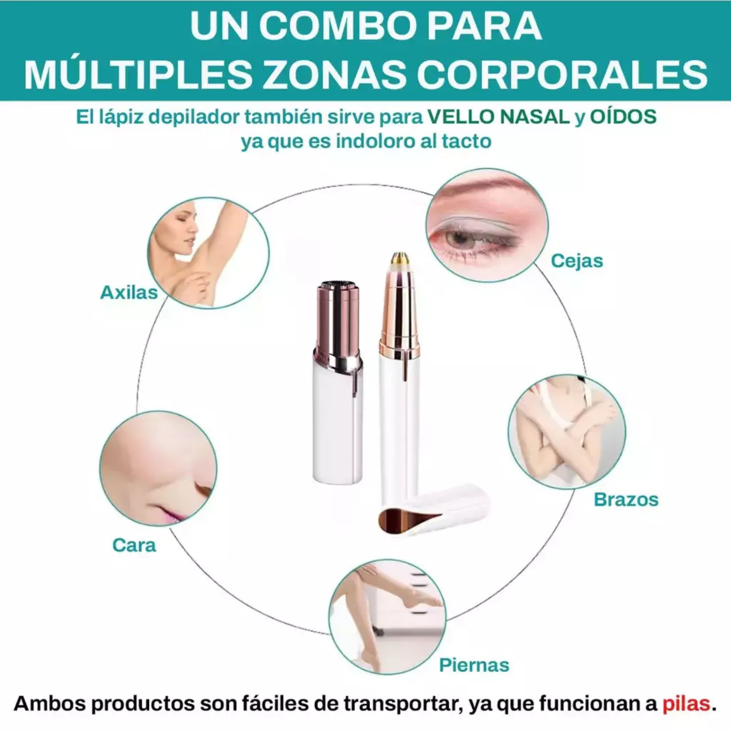Combo BrowGlow® 2x1 - Depiladora facial y de cejas