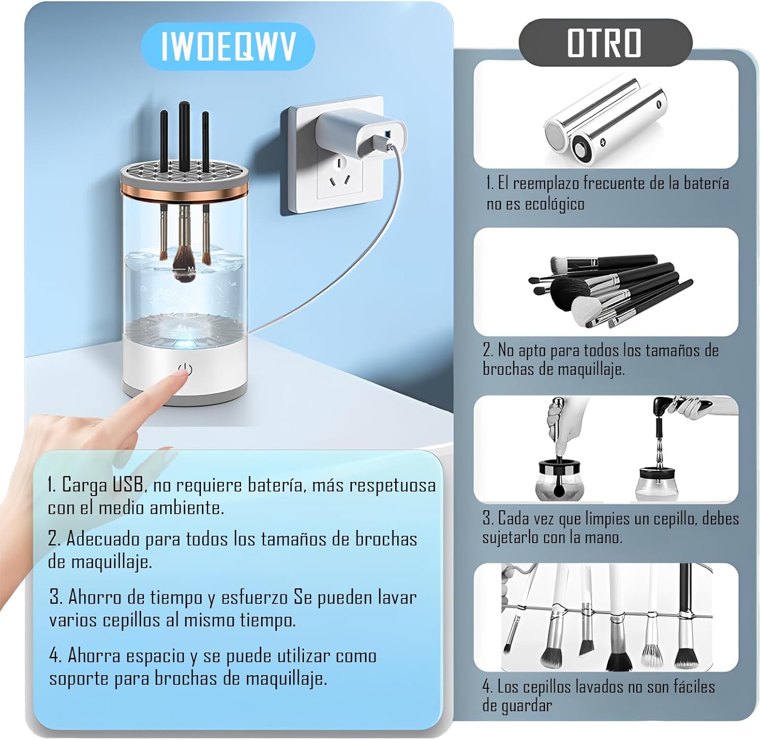 MiniBrush Washer® – Lavadora Eléctrica de Brochas