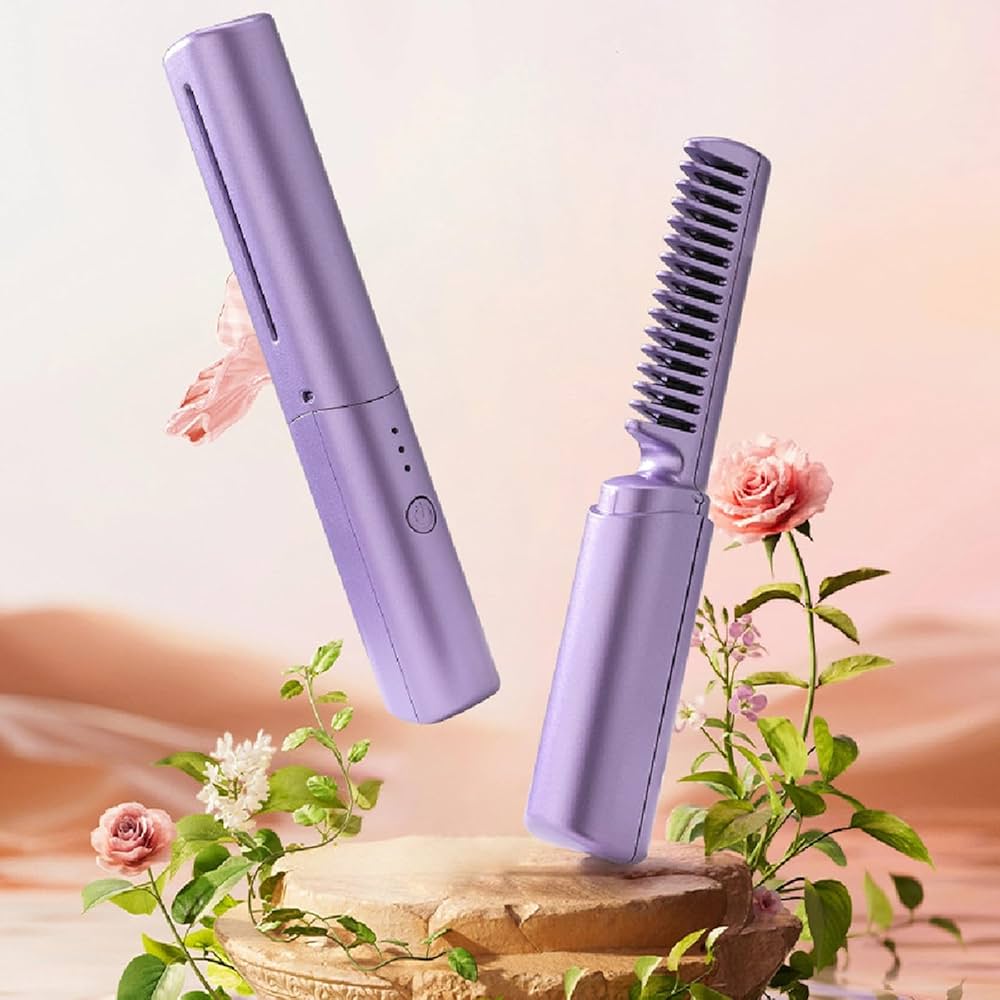 MiniBrush® – Cepillo Alisador Inalámbrico Portátil (Rosa)
