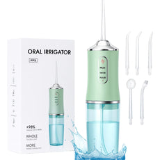 AquaSmile™ – Irrigador Bucal Portátil 2 en 1 con Limpiador de Lengua