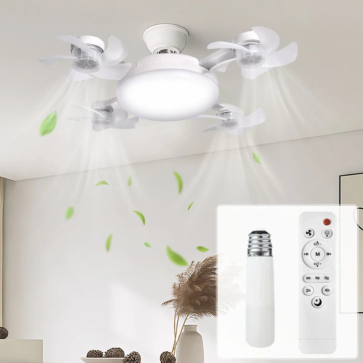 OEXAero - Lámpara Multifunción con 4 Mini Ventiladores