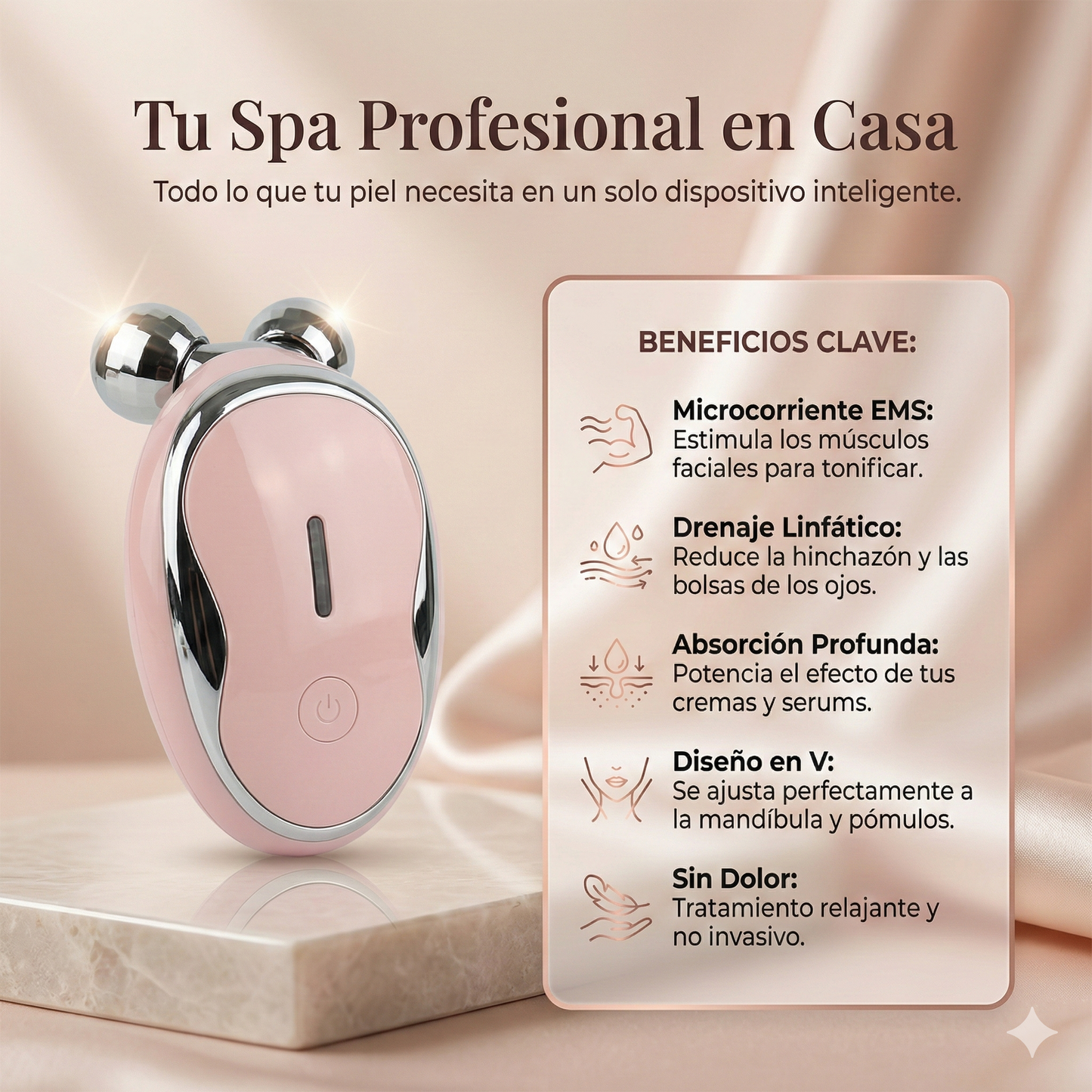 OEX Masajeador Facial de Microcorriente EMS