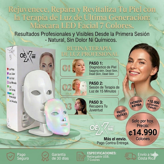 OEX Máscara LED Facial 7 Colores