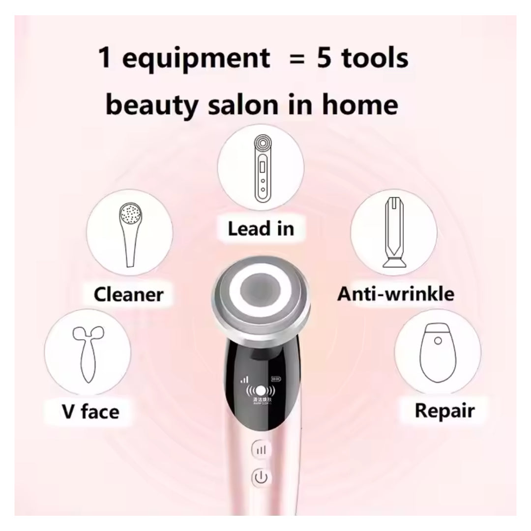 OEX Dispositivo de Belleza Facial 7-en-1 | Lifting, Limpieza Profunda y Terapia de Luz LED
